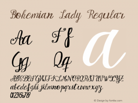 Bohemian Lady Regular 1.000 Font Sample