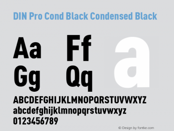 DIN Pro Cond Black Condensed Black Version 7.504; 2005; Build 1020图片样张