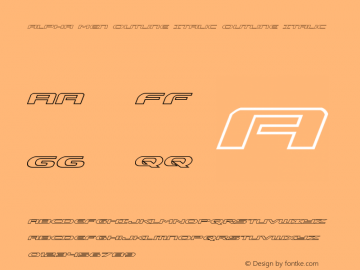 Alpha Men Outline Italic Outline Italic Version 1.0; 2014 Font Sample