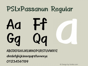 PSLxPassanun Regular Version 1.000 2004 initial release Font Sample