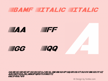 Bamf Italic Italic 1 Font Sample