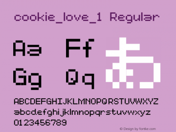 cookie_love_1 Regular 1.0 Font Sample