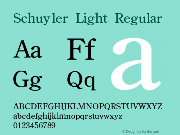 Schuyler Light Regular Unknown图片样张