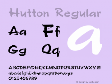 Hutton Regular Unknown Font Sample