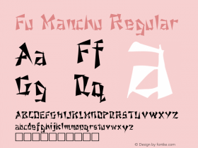 Fu Manchu Regular Unknown Font Sample