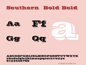 Southern  Bold Bold Unknown Font Sample