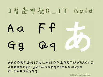 J청춘예찬B_TT Bold 001.100 Font Sample