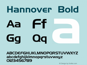 Hannover Bold Unknown Font Sample