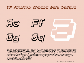 SF Pixelate Shaded Bold Oblique v1.0 - Freeware Font Sample