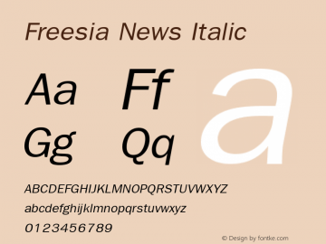 Freesia News Italic Version 2.1 - January 1998图片样张