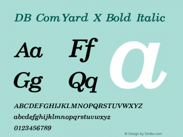 DB ComYard X Bold Italic Version 3.100 2007图片样张