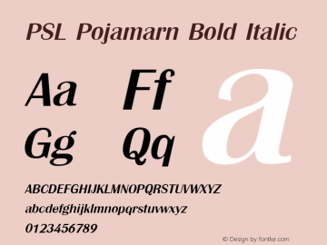 PSL Pojamarn Bold Italic Version 2.5, for Win 95, 98, NT; release October 1999图片样张