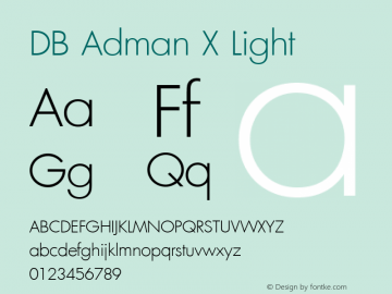 DB Adman X Light Version 3.100 2007 Font Sample