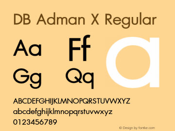 DB Adman X Regular Version 3.100 2007 Font Sample