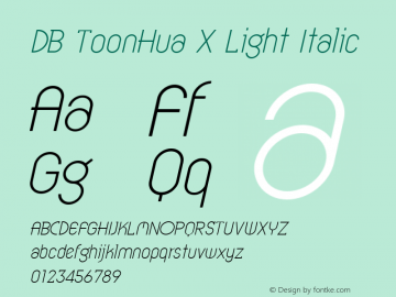 DB ToonHua X Light Italic Version 3.100 2007图片样张