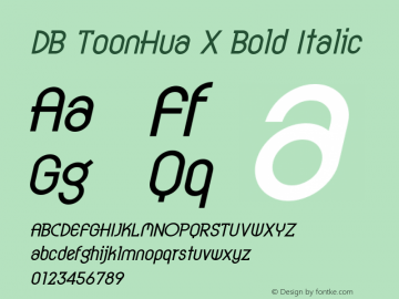 DB ToonHua X Bold Italic Version 3.100 2007图片样张