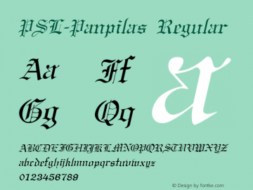 PSL-Panpilas Regular Version 1.000 2006 initial release Font Sample