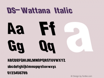 DS-Wattana Italic Version 1.000 2006 initial release图片样张