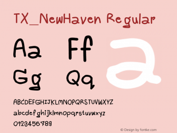 TX_NewHaven Regular Version 1.001 2005 Font Sample