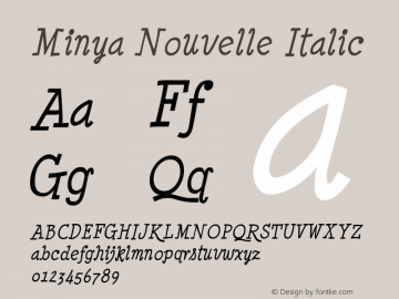 Minya Nouvelle Italic Version 4.000 Font Sample