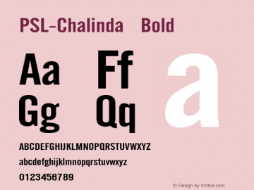 PSL-Chalinda Bold Version 1.000 2006 initial release Font Sample