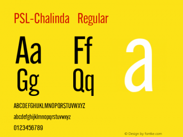 PSL-Chalinda Regular Version 1.000 2006 initial release Font Sample