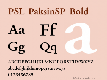 PSL PaksinSP Bold Series 1, Version 3.1, for Win 95/98/ME/2000/NT, release November 2002.图片样张