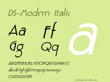 DS-Modern Italic Version 1.000 2006 initial release图片样张