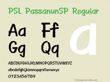 PSL PassanunSP Regular PSL Series 3, Version 1.0, release November 2000.图片样张