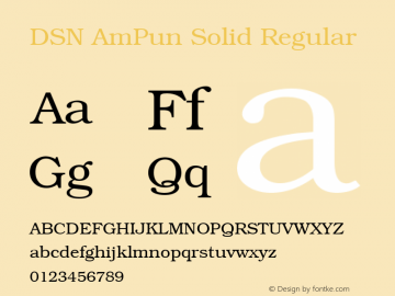 DSN AmPun Solid Regular Version 2.1 - January 1998 Font Sample