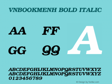 VNBookmenH Bold Italic 1.000图片样张