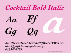 Cocktail Bold Italic Weatherly Systems, Inc.  1/23/93图片样张