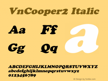 VnCooper2 Italic LH COMPUTER 3/2/97 Font Sample