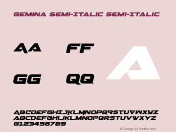 Gemina Semi-Italic Semi-Italic 001.100 Font Sample