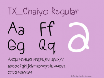 TX_Chaiyo Regular Version 1.001 2005 Font Sample
