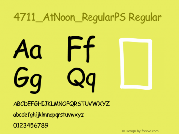 4711_AtNoon_RegularPS Regular Version 1.1, 6 December 2004 Font Sample