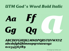 UTM God's Word Bold Italic Bộ Font chữ Việt sử dụng bảng mã Unicode - http://www.fontchudep.vn图片样张