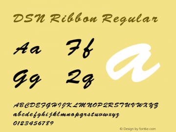 DSN Ribbon Regular Version 2.1 - January 1998 Font Sample