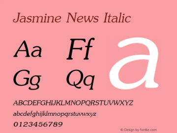 Jasmine News Italic Version 2.1 - January 1998图片样张