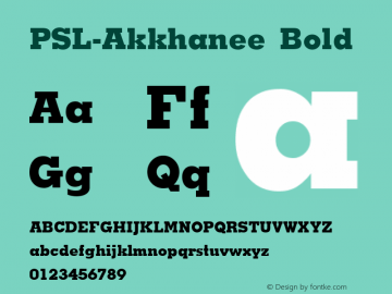 PSL-Akkhanee Bold 1.0 Mon Mar 24 21:41:46 1997 Font Sample