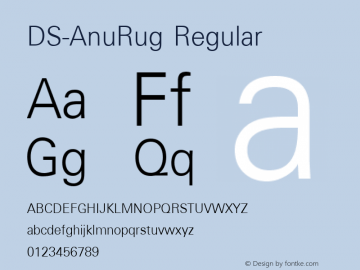 DS-AnuRug Regular 001.000 Font Sample