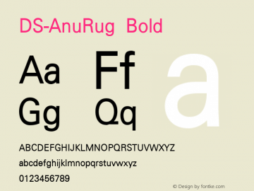 DS-AnuRug Bold Version 1.000 2006 initial release Font Sample