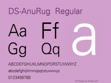 DS-AnuRug Regular Version 1.000 2006 initial release Font Sample