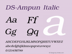 DS-Ampun Italic Version 1.000 2006 initial release Font Sample