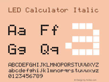 LED Calculator Italic Version 5.00 September 7, 2007图片样张