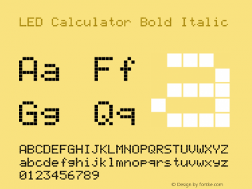 LED Calculator Bold Italic Version 5.00 September 7, 2007图片样张