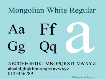 Mongolian White Regular 1.1图片样张