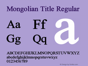 Mongolian Title Regular Version 1.1.2015.418图片样张
