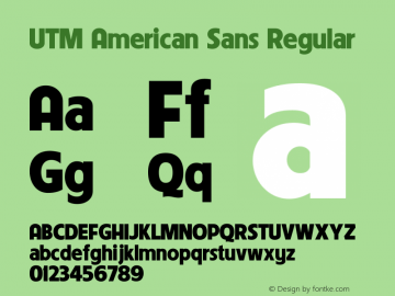 UTM American Sans Regular Bộ Font chữ Việt sử dụng bảng mã Unicode图片样张
