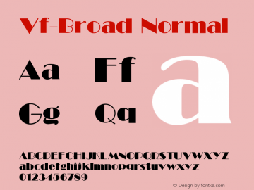 Vf-Broad Normal 1.0  30/04/2004 Font Sample